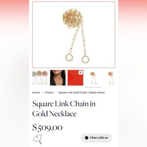 Marla Aaron Square link chain with two tone gold baby lock